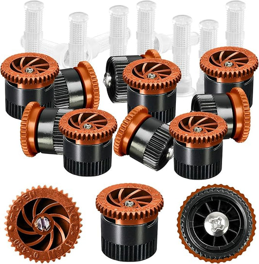 10 Pieces Variable Arc Nozzle, Replacement Pop-up Sprinkler Heads Compatible with Most of Adjustable Pop Up Sprinkler Spray Head for Garden Lawn Irrigation (8AN)-VerdiqueGarden