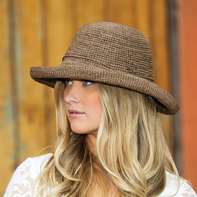 Wallaroo Hat Company – Women’s Petite Catalina Sun Hat – Wide Brim, Natural Fiber, Adjustable Sizing for Smaller Crown Sizes-VerdiqueGarden