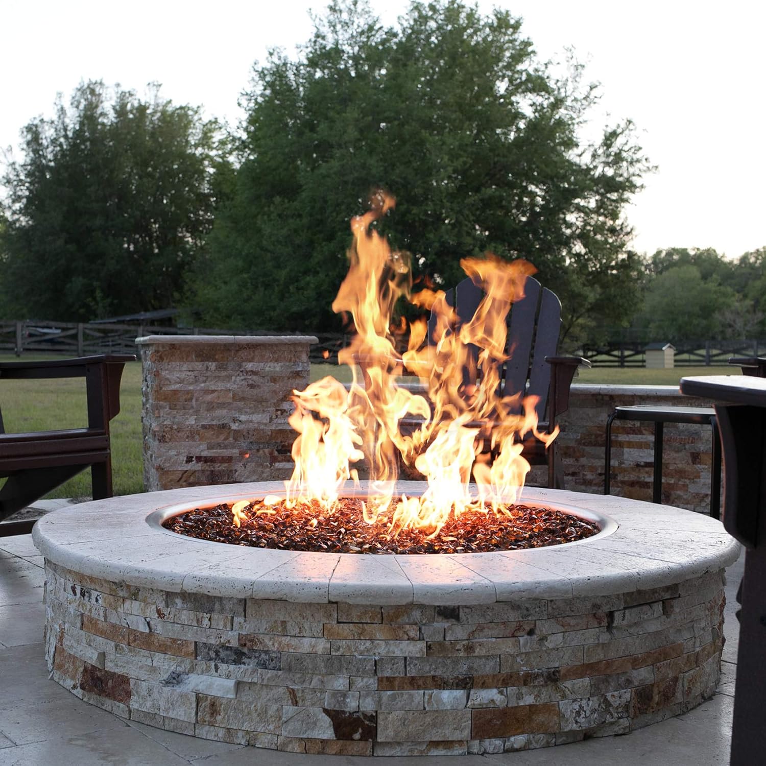 Stanbroil 30" High Flame Round Jet Burner Ring for Natural or Propane Gas Fire Pit, 304 Series Stainless Steel, Triple Ring-VerdiqueGarden