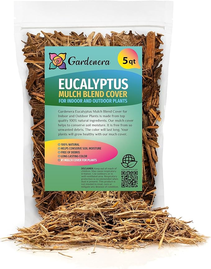 Premium Eucalyptus Mulch by Gardenera - Beautify Your Garden and Promote Sustainable Landscaping - 5 QUARTS-VerdiqueGarden
