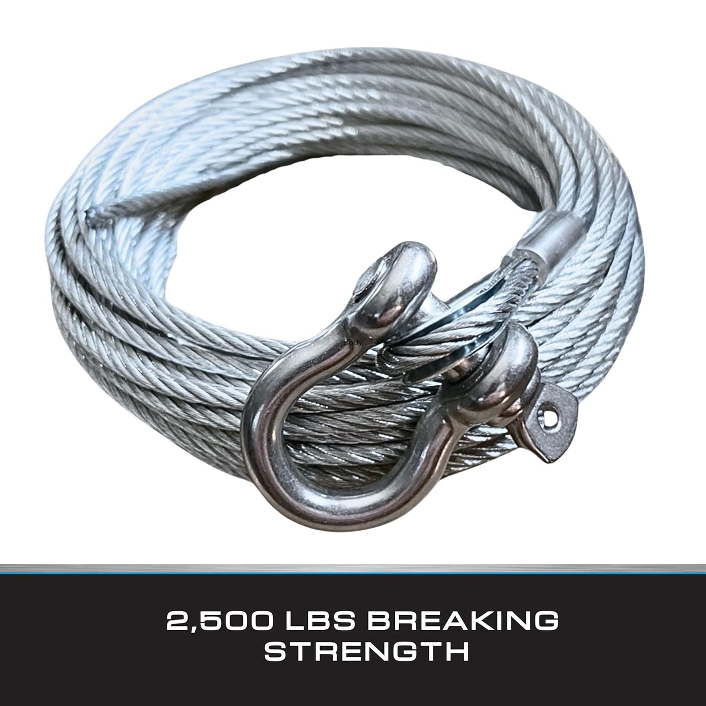 Tie Down 7x19 Aircraft Cable - Steel Cable with Loops - 2,500lbs Breaking Strength - Deck/Zip Line/Tow/Hanging Wire - 5/32" x 46 ft with Loop & Shackle-VerdiqueGarden