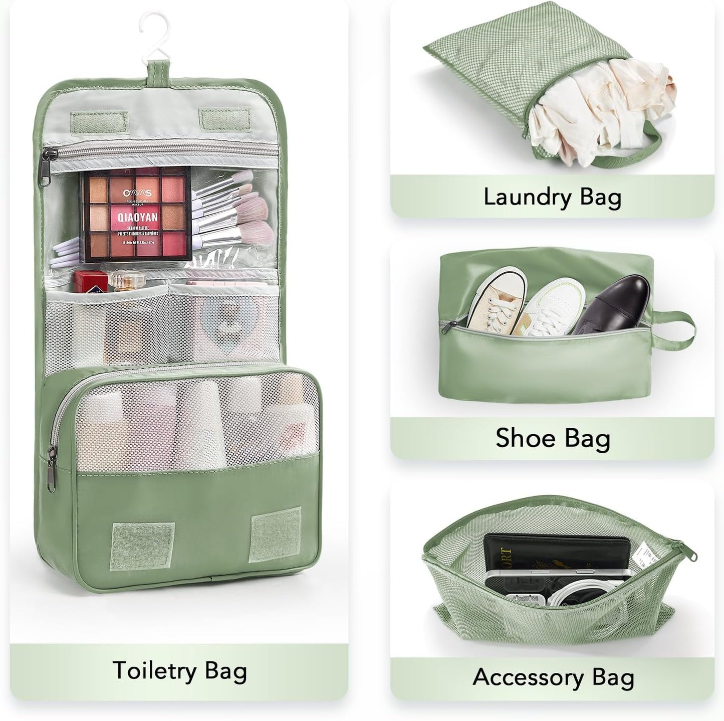 8 Set Compression Packing Cubes for Travel Essentials,Compressible Expandable Packing Cubes for Suitcase,OlarHike Luggage Organizer Bags for Travel,Handy Helper for Organizing Clothes(Matcha Green)-VerdiqueGarden