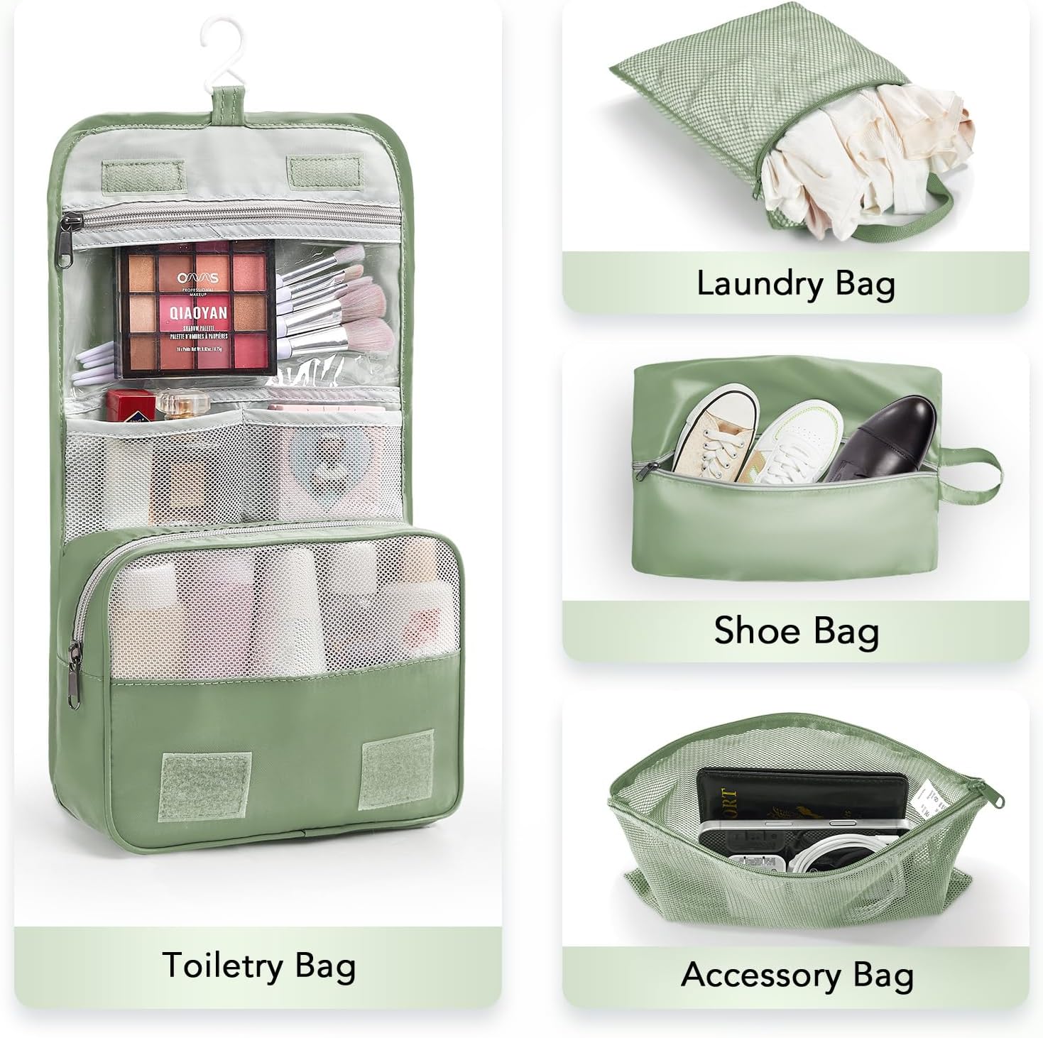 8 Set Compression Packing Cubes for Travel Essentials,Compressible Expandable Packing Cubes for Suitcase,OlarHike Luggage Organizer Bags for Travel,Handy Helper for Organizing Clothes(Matcha Green)-VerdiqueGarden