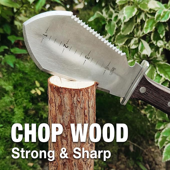 Hori Hori Garden Knife Heavy-Duty Small Gardening Trowel, for Quick Digging, Cutting, Weeding-VerdiqueGarden