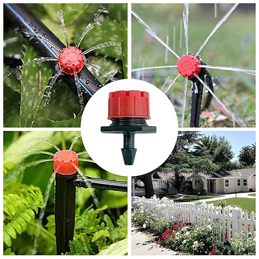 JOPARY 100FT PVC Hose DIY Automatic Flower Waterer Drip Irrigation Kit,Balcony Flower Pot Watering, Smart Watering Drip Irrigation, Irrigation Tubing Hose Adjustable Nozzle Emitters Barbed Fittings-VerdiqueGarden