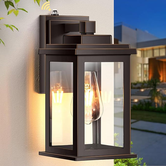 VIANIS Oil Rubbed Bronze Dusk to Dawn Outdoor Lights, Anti-Rust Aluminum Outside Lights for House, Modern Waterproof Hardwired Outdoor Wall Sconce for Porch, Garage, Front Door, Easy-to-Install-VerdiqueGarden