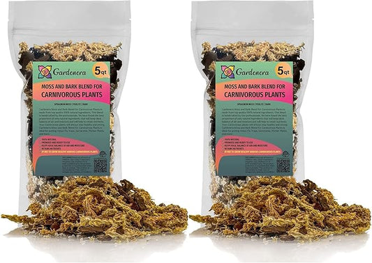 Premium Sphagnum Moss, Perlite and New Zealand Pine Bark Blend for Carnivorous Plants - 10 Quart - Perfect for Venus Fly Traps, Pitcher Plants, Sarracenia, Butterworts, and Sundews by GARDENERA-VerdiqueGarden