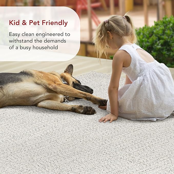 nuLOOM 2' x 8' Solid Hand Braided Indoor/Outdoor Area Rug, Pet-Friendly, High Traffic, Weather Resistant, for Patio, Balcony, Bedroom, Living, Dining Room, Wynn Ivory-VerdiqueGarden