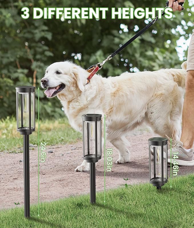 Solar Pathway Lights Outdoor, 4 Pack Bright Solar Powered Garden Lights Waterproof IP65, Long Lasting Outdoor Light for Yard Garden Walkway Landscape Lawn Patio (Warm White, 4 Pack)-VerdiqueGarden