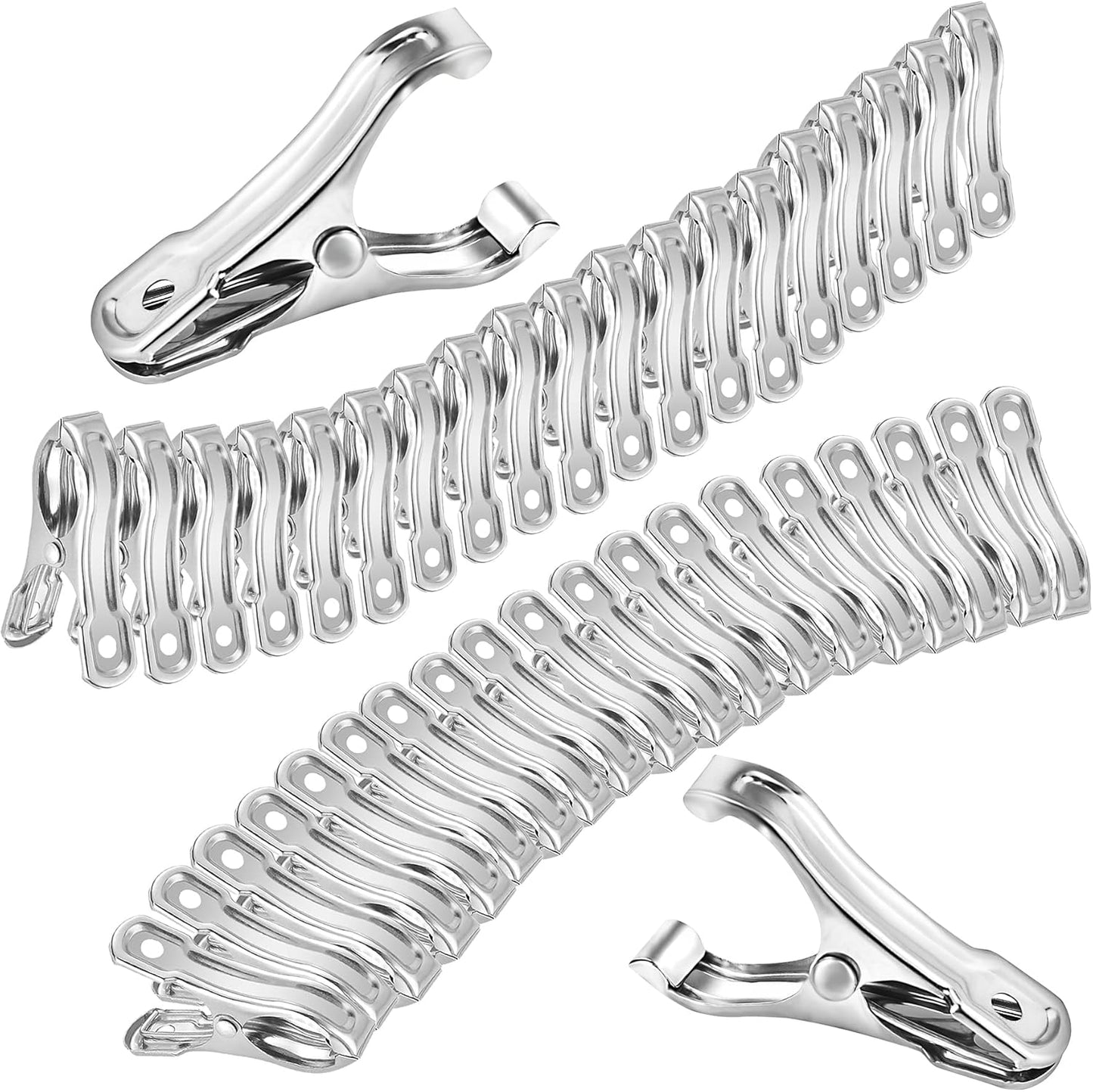 40 PCS Garden Clips, Greenhouse Clamps Made of Stainless Steel, Greenhouse Clips for Netting, Have a Strong Grip to Hold Down the Shade Cloth or Plant Cover on Garden Hoops-VerdiqueGarden