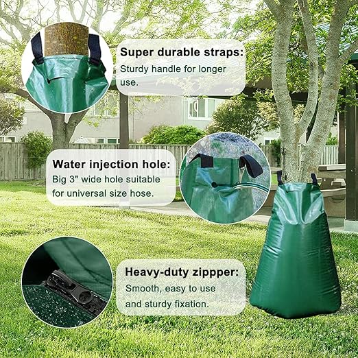 12 Pack 20 Gallon Tree Watering Bags, Reusable, Heavy Duty and Slow Release Gator Bags for Trees, Premium PVC Plant Drip Irrigation Bags,5-8 Hours Releasing Time-VerdiqueGarden