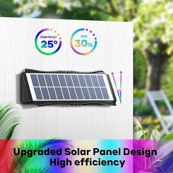 8LED Multi-Color Solar Wall Lights, Up and Down Lighting Solar Outdoor Light Waterproof IP65, Solar Fence Light for Yard Deck Garden Garage Walkway Porch Christmas Decorations (4 Pack)-VerdiqueGarden