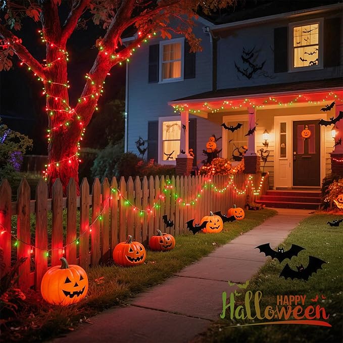 JMEXSUSS 200 LED Red and Green Christmas Lights Outdoor, 66ft String Lights Indoor Clear Wire Plug in for Bedroom Party Christmas Tree Decorations-VerdiqueGarden