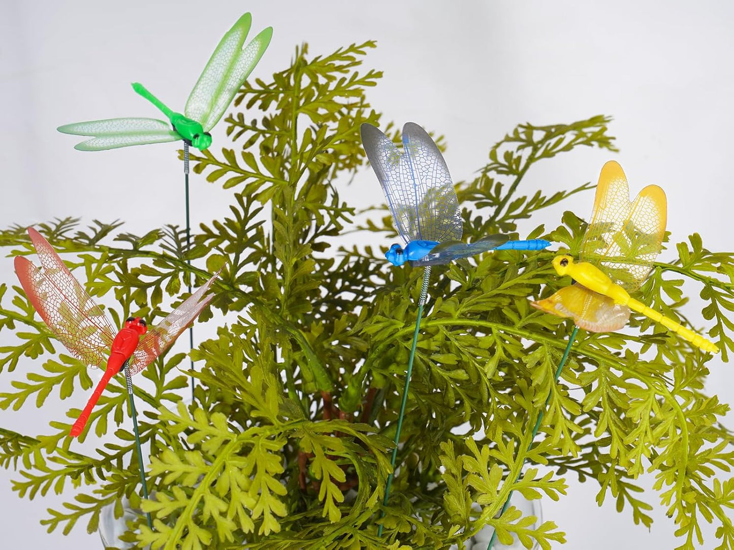 NiHome 9.8" Dragonfly Decorative Garden Stakes for Outdoor & Indoor, Waterproof PVC Wings and Durable Plastic Body, Easy Installation & Weather Resistant for Flower Beds, Potted Plants, Walls (7PCS)-VerdiqueGarden