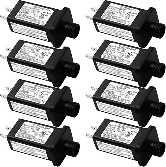 Replacement Yard Inflatable Adapter Power Supply Adaptor - 12V 1.0A 8Pcs - Inflatable Plug Replacement Class 2 Power Supply - for Christmas Tree Light/Thanksgiving Yard Blow Up Decorations-VerdiqueGarden