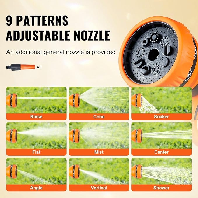 65' x 5/8" Retractable Hose Reel Wall-Mounted with 180° Swivel–Heavy-Duty Automatic Water Hose Storage for Garden,Yard,and Outdoor Use-VerdiqueGarden