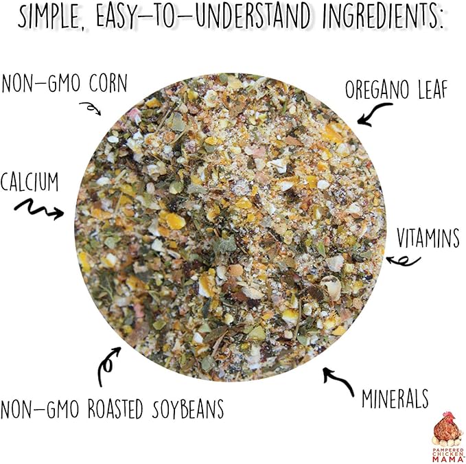 Pampered Chicken Mama Backyard Chicken Molting Supplement: Fluffiest Feathers Ever Backyard Chicken Feed and Supplies for Hens (6 Pound Economy Size)-VerdiqueGarden