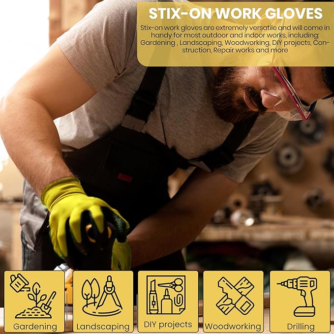 10 OR 20 Pairs Work Gloves–Heavy Duty Rubber Coated Safety Work Gloves–Multipurpose Gloves-VerdiqueGarden