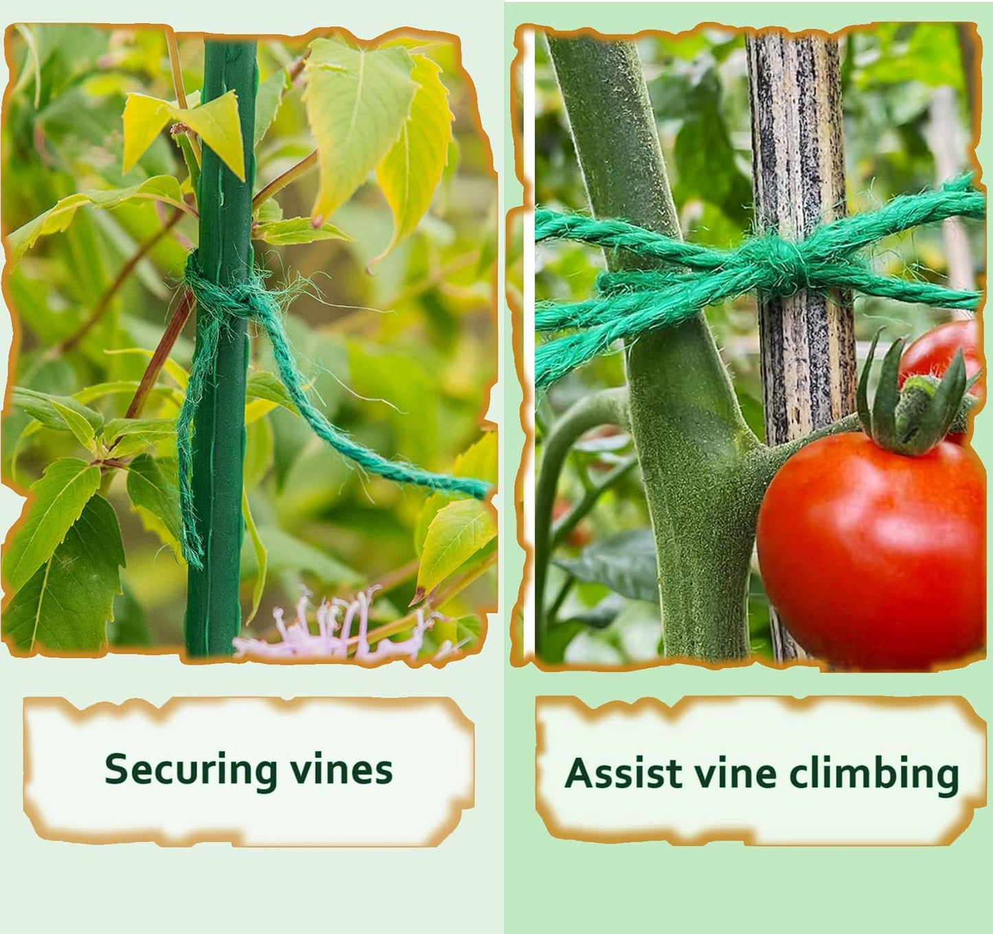 Garden Twine, 394 Feet 2mm Jute Twine,Baling Plant String,Gardening Jute for Climbing Plants,Tomatoes, Crafting Floristry 120-meter Green Hemp Rope, 2mm-VerdiqueGarden