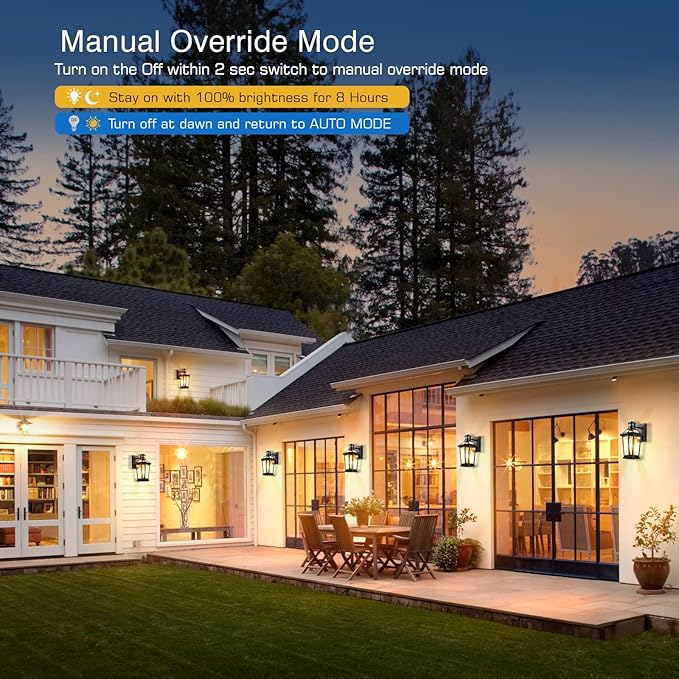 VIANIS Motion Sensor Outdoor Wall Lantern, Black Waterproof Dusk to Dawn LED Exterior Wall Sconce, Anti-Rust Aluminum Modern Outdoor Lights Fixtures Wall Mount for Porch, Entryway, Garage, Front Door-VerdiqueGarden