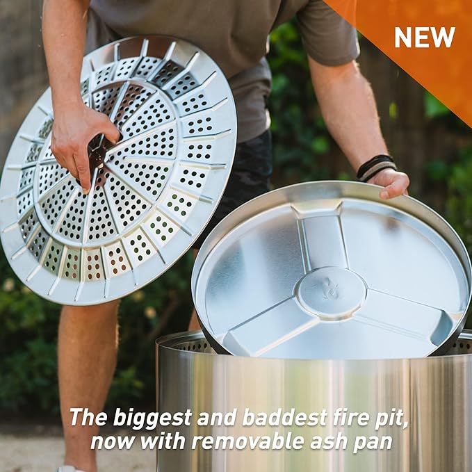 Solo Stove Yukon Essential Bundle | Portable Smokeless Fire Pit Stainless Steel for Wood Burning, Incl. Yukon Fire Pit, Lid and Stand, Diameter: 27in, Height: 19.8in, Weight: 40.35lbs-VerdiqueGarden