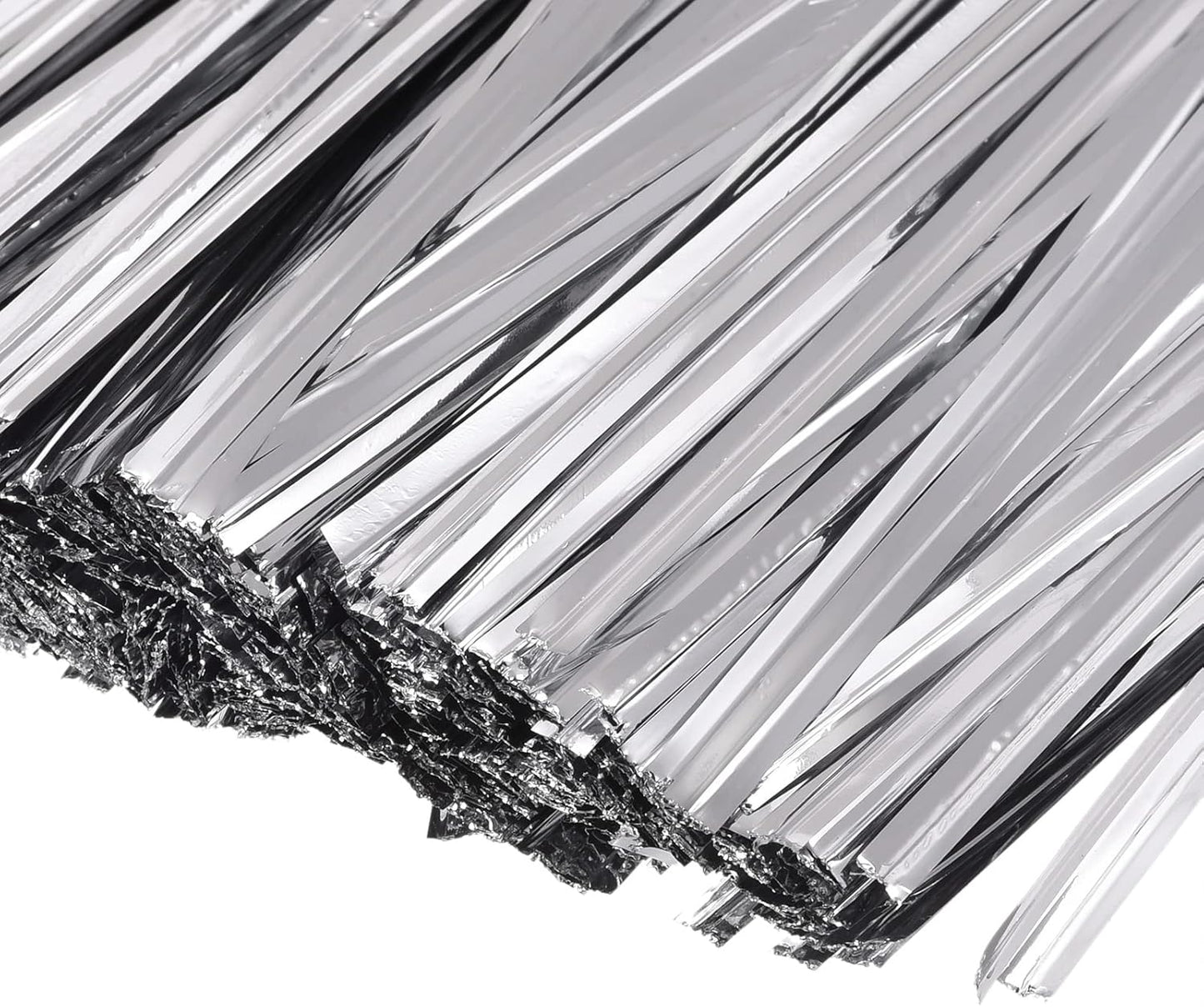 MECCANIXITY Foil Twist Ties 3" 8cm Metallic Plastic Closure Tie for Tying Bread, Candy, Cookies, Gift Bags Arts Crafts Ties Silver Tone Pack of 750-VerdiqueGarden