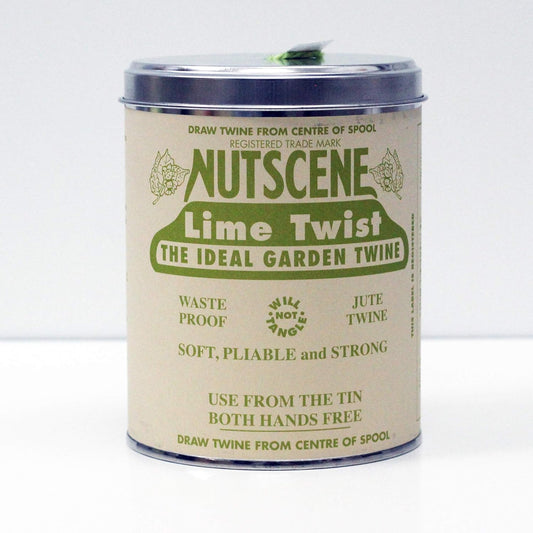 NUTSCENE Iconic Tin (Tin ‘O’ Twine) with Their Heritage Scottish Jute Twine and Hole in Top for Easy Dispensing. 14 Colors to Choose from. 164 Yards. (Lime)-VerdiqueGarden