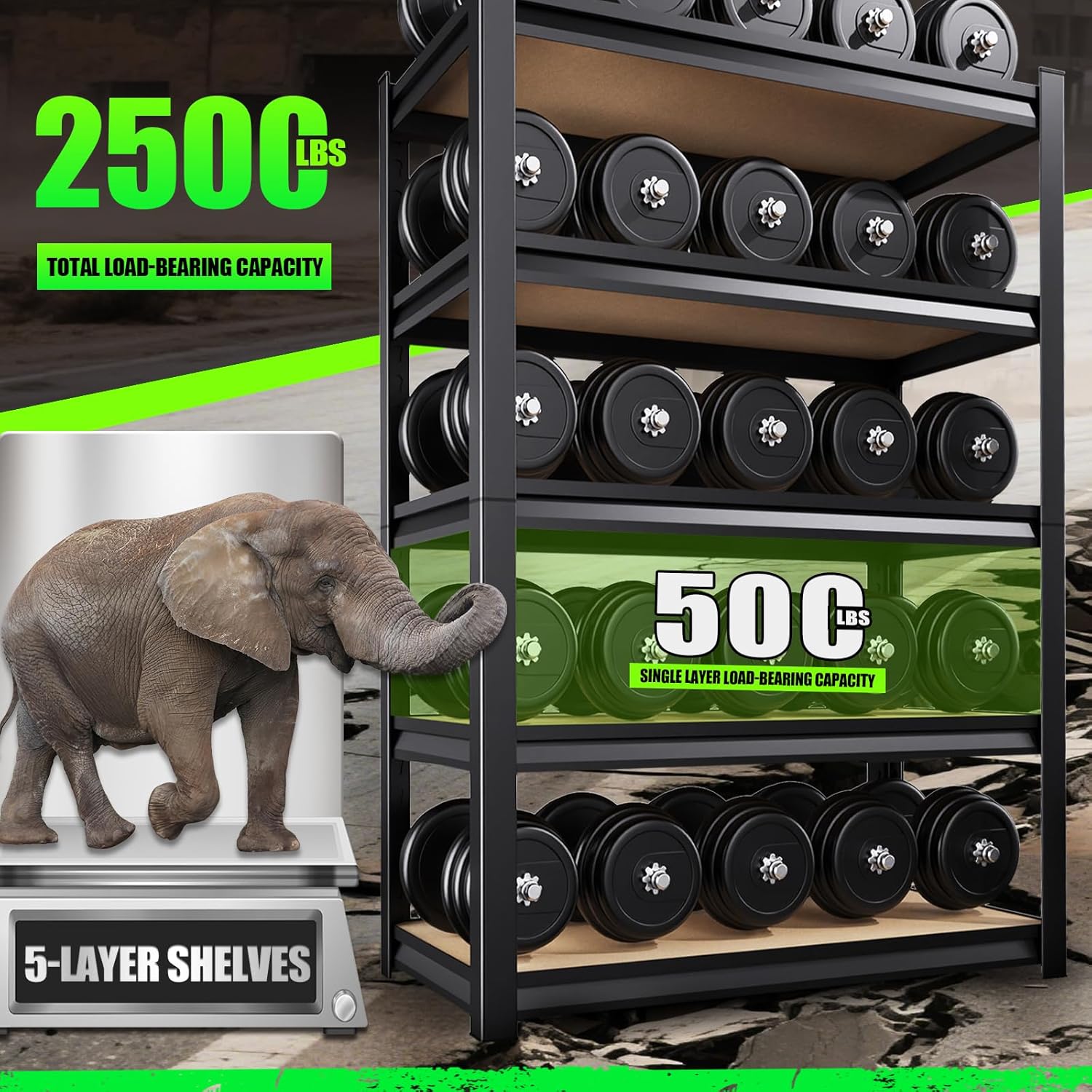 72”H Garage Shelving 5 Tier Storage Shelves Adjustable Garage Storage Shelves Wood Shelf 2000LBS Heavy Duty Industrial Shelving Unit Utility Shelf Wood Storage Rack ,35.4''W×15.7''D×72''H,2 Pack-VerdiqueGarden