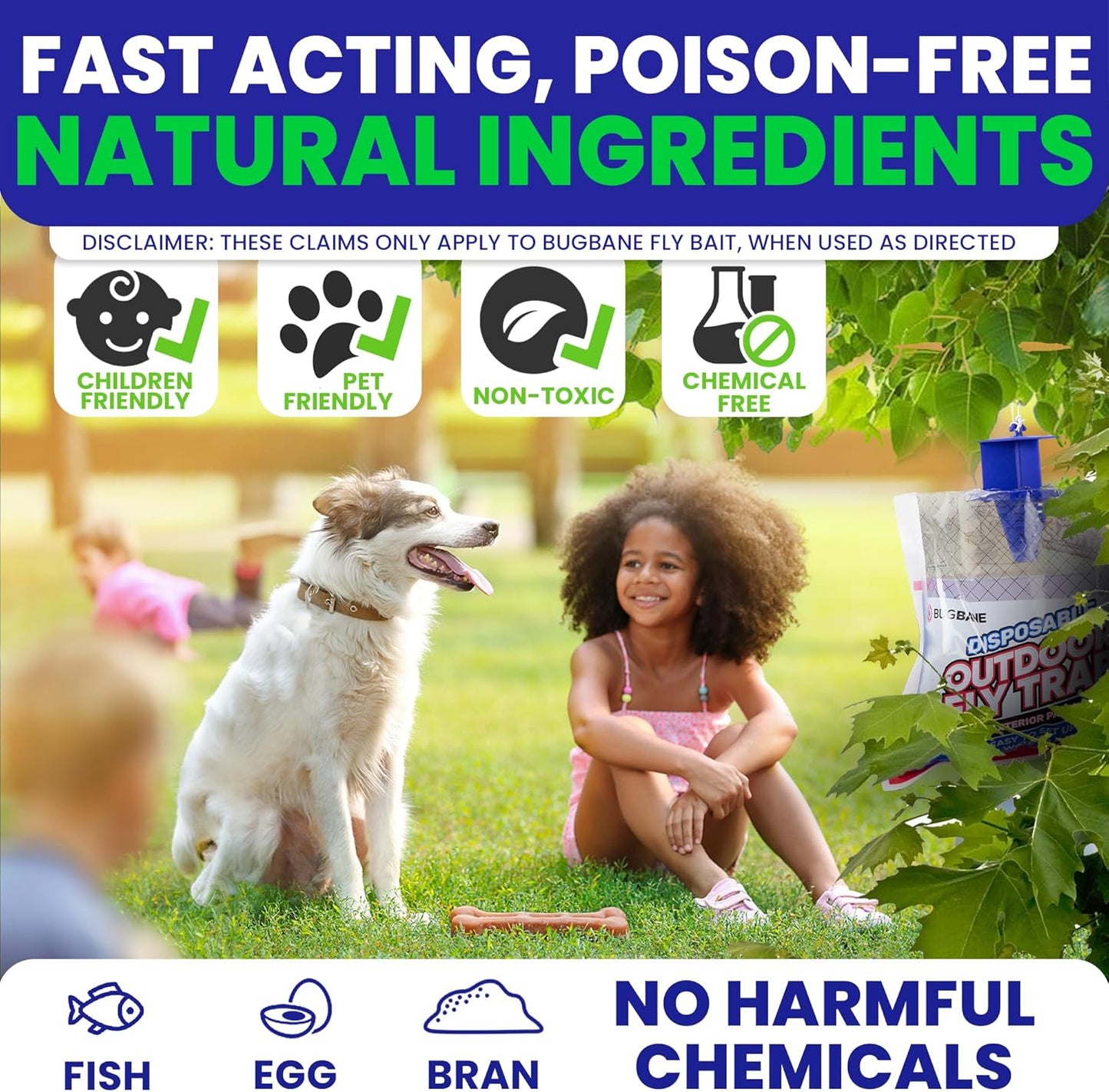 Fly Traps Outdoor Fly Trap for Patio. 12 Non-Toxic Pre-Baited Flies Bags Outdoor Disposable. Hanging Bug Catchers for All Filth Flies Killer for Outside Bug Control in Yard Horse Ranch Trash Can-VerdiqueGarden