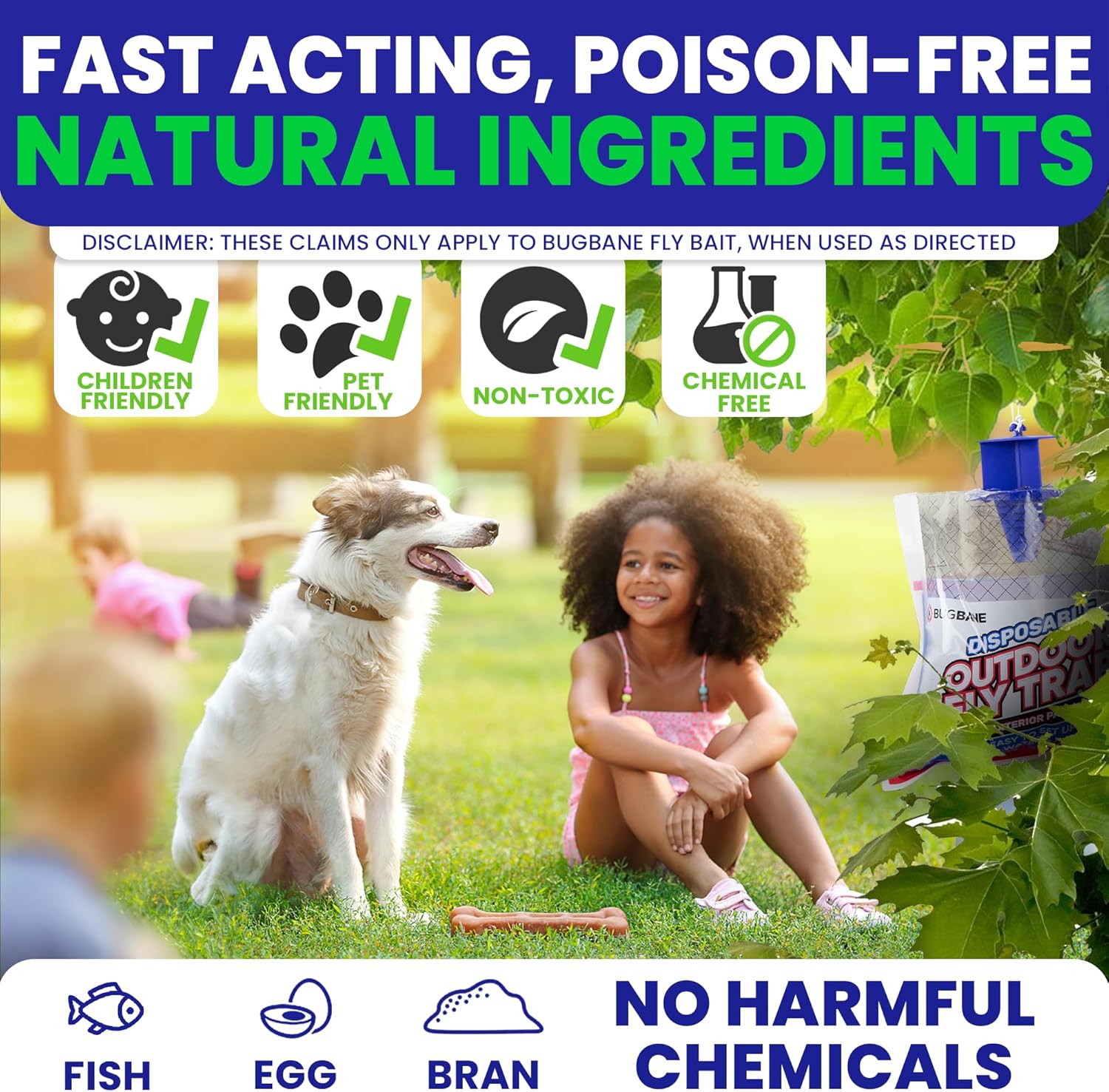 Fly Traps Outdoor Fly Trap for Patio. 9 Non-Toxic Pre-Baited Flies Bags Outdoor Disposable. Hanging Bug Catchers for All Filth Flies Killer for Outside Bug Control in Yard Horse Ranch Trash Can-VerdiqueGarden