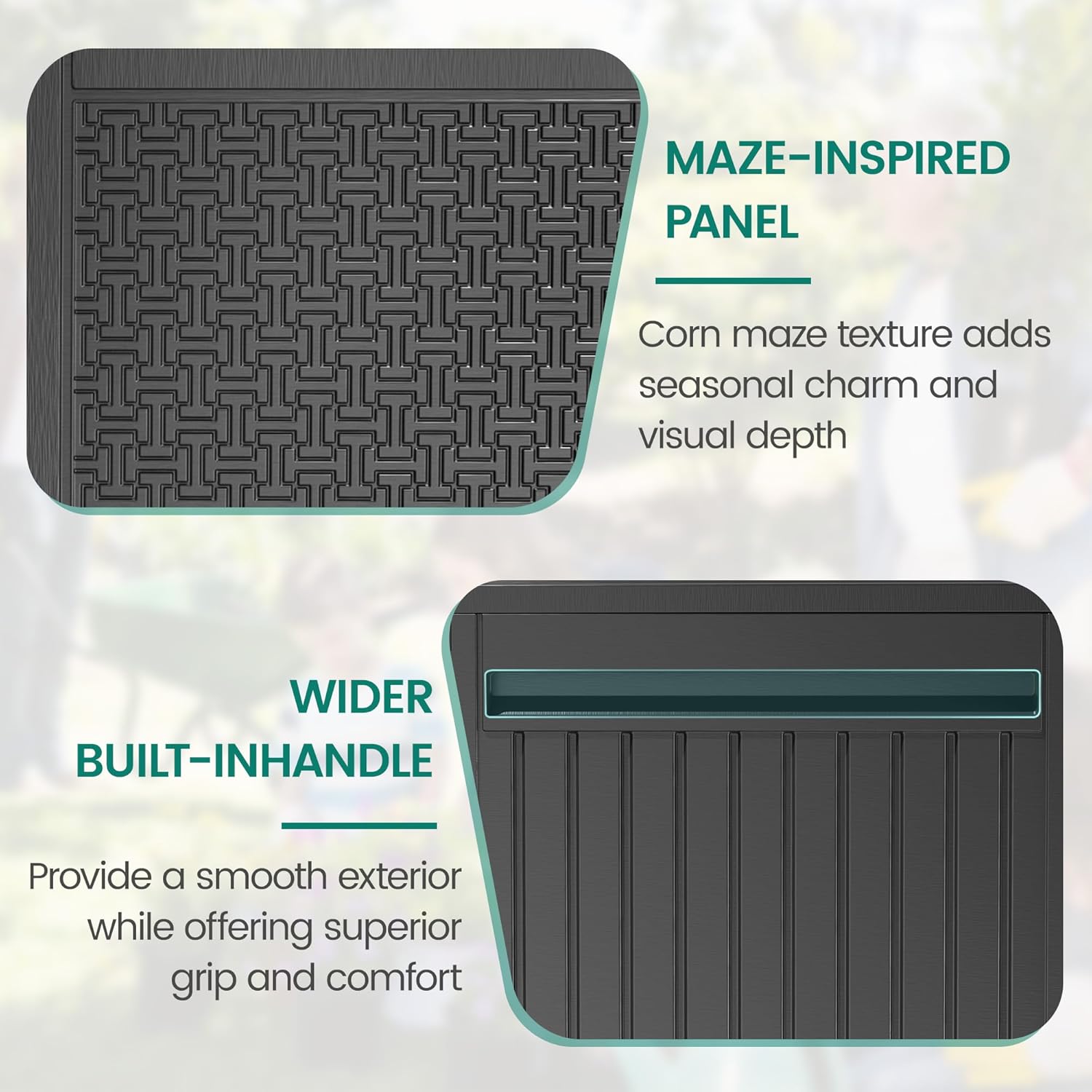 90 Gallon Outdoor Deck Box, Waterproof Outdoor Deck Box, Durable Resin Bin for Patio Cushions, Garden Tools and Pool Accessories, Lockable with UV Protection, Dark Gray, Patio Furniture (90 Gal Gray)-VerdiqueGarden