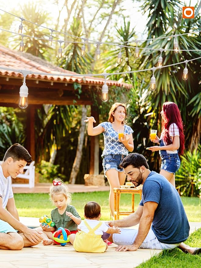 addlon 96FT(48FT*2) LED Outdoor String Lights, Dimmable Edison Vintage Shatterproof Bulbs and Commercial Grade Weatherproof Strand - ETL Listed Heavy-Duty Decorative Cafe, Patio, Market Light White-VerdiqueGarden