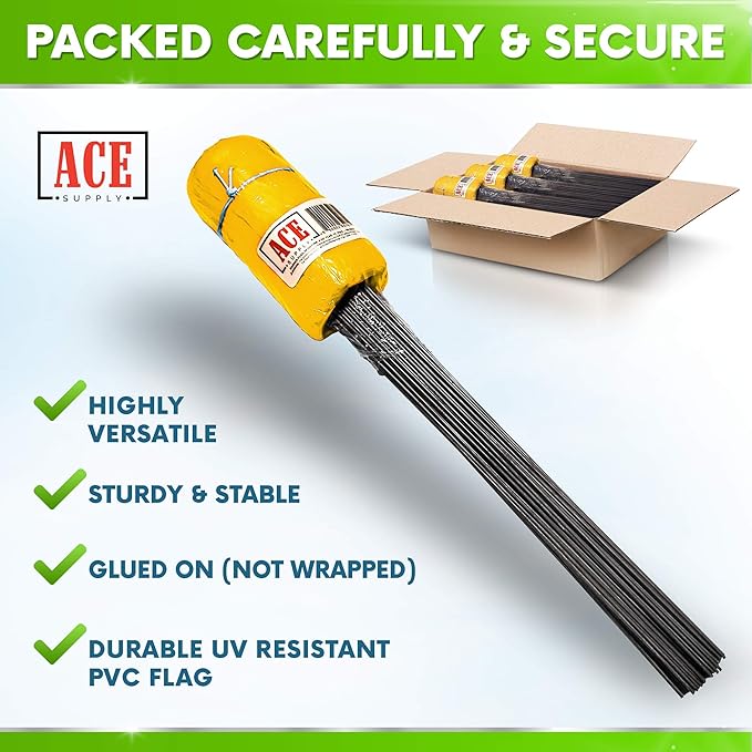 Yellow Marking Flags 100 Pack - 4x5x15 Inch Yellow Flags for Yard - Markers For Lawn, Irrigation, Landscaping, Survey & Sprinkler Head Marking-VerdiqueGarden