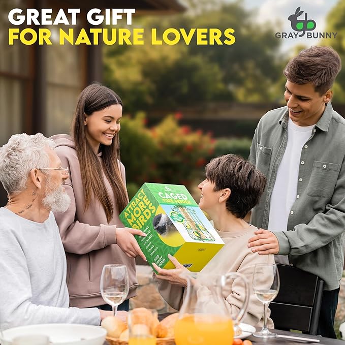 Squirrel Proof Bird Feeders for Outdoors Hanging (Premium Metal) 1.25 lb Capacity, Chew & Rust Proof, 4-Port Bird Feeder-VerdiqueGarden