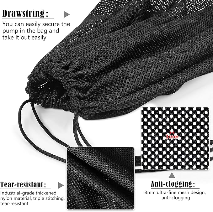 2 PCS Pond Pump Filter Bag, 10 Inch Pond Filter Box with Drawstring, Anti-Clogging Pump Barrier Bag Pump Mesh Bag for Outdoor Water Ponds Filters Pond Biological Filters-VerdiqueGarden