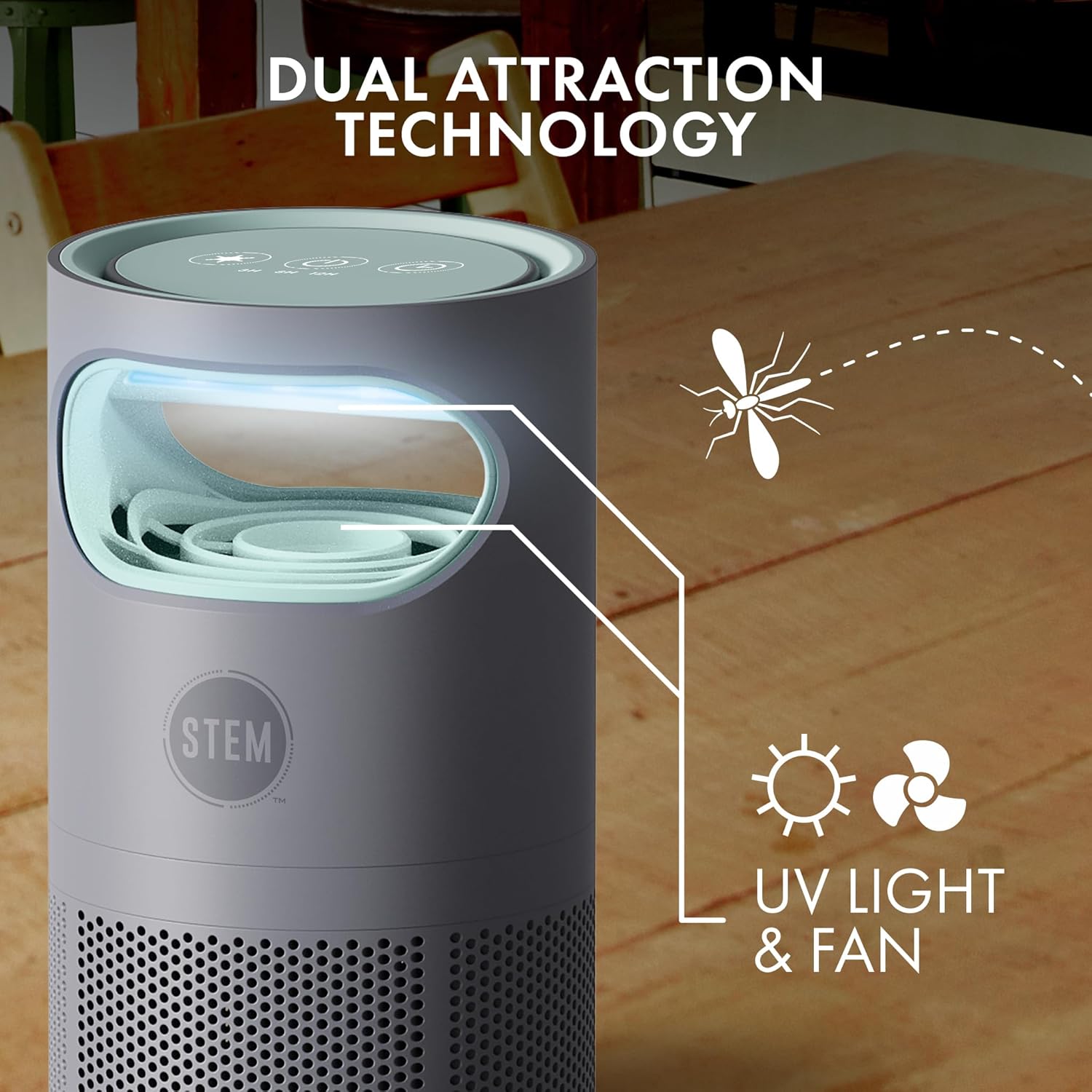 STEM Flying Insect Fan Trap for Indoor Bug Control, Attracts Mosquitoes, Fruit Flies, and House Flies, Plug-in Fan with UV Light, Starter Kit Includes 2 Devices and 10 Glue Traps-VerdiqueGarden