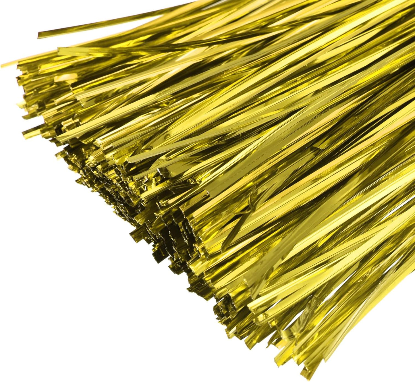 MECCANIXITY Foil Twist Ties 3" 8cm Metallic Plastic Closure Tie for Tying Bread, Candy, Cookies, Gift Bags Arts Crafts Ties Gold Tone Pack of 750-VerdiqueGarden