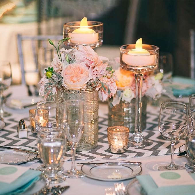 48 Pack Waterproof LED Floating Tea Lights, Flameless Flickering Battery Operated Outdoor Tealight Candles, White Water LED Votive Candles Bulk for Wedding Centerpiece Vase Halloween Decorations-VerdiqueGarden