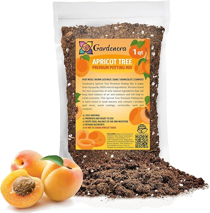 Premium Apricot Potting Soil Mix - Ideal Nutrient Blend for Growing Robust, Flavorful, and Bountiful Apricots - 1 Quart-VerdiqueGarden