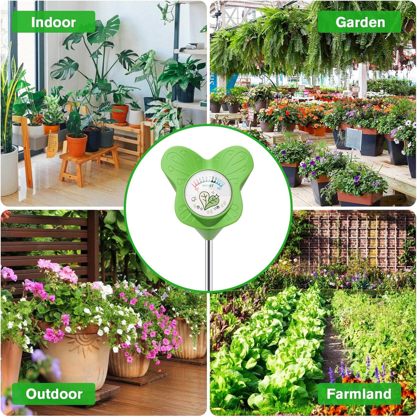 UNIWA Soil Moisture Meter, Plant Water Meter for House Plants and Indoor Potted Plants, Soil Moisture Monitor for Garden, Farm, and Lawn Plant Care, No Battery Needed- 2pack-VerdiqueGarden