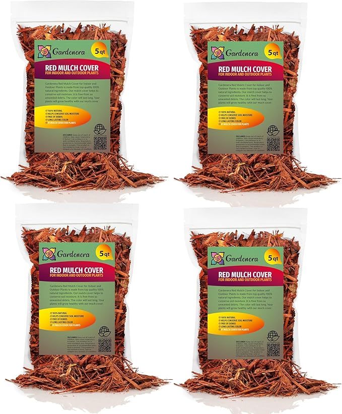 Organic Red Mulch - Provide Natural Nutrients for Strong and Resilient Plants - 20 QUARTS-VerdiqueGarden