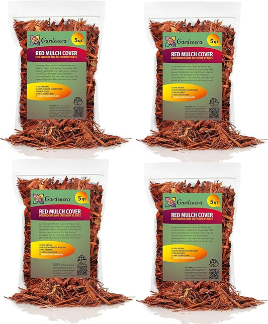 Organic Red Mulch - Provide Natural Nutrients for Strong and Resilient Plants - 20 QUARTS-VerdiqueGarden
