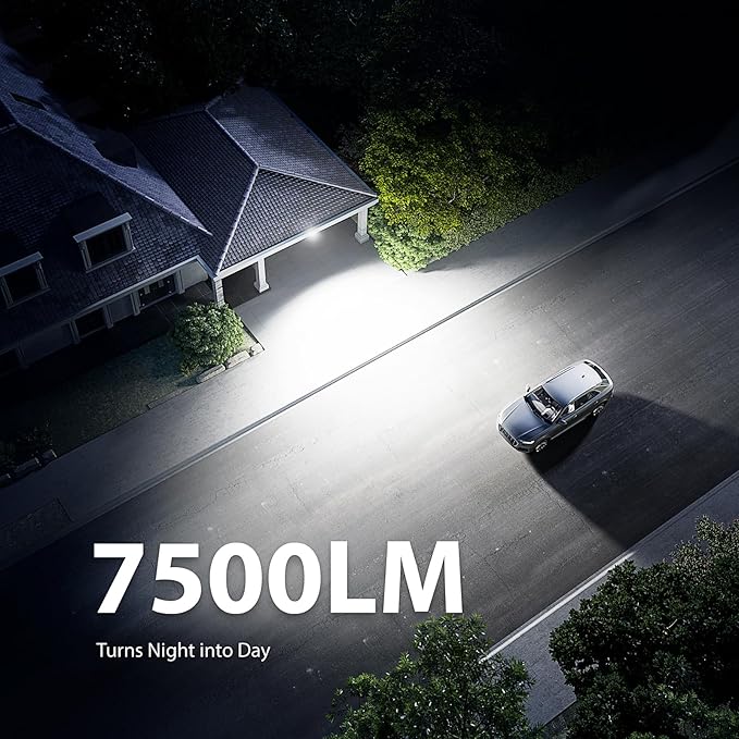 Onforu 75W LED Motion Sensor Outdoor Lights, Dusk to Dawn Flood Light Outdoor Motion Sensor, Hardwired Security Light Floodlights Outside 7500LM 6500K Daylight IP65 Waterproof (Gray)-VerdiqueGarden