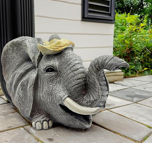 Teaeeno Elephant Decor Statue Gutter Downspout Extension Decorative,Animal Statue Outdoor Decor,3"×4" Rain Gutter Downspout Splash Block,Garden Splash Block Outdoor Sculpture,Rain Downspout Diverter-VerdiqueGarden