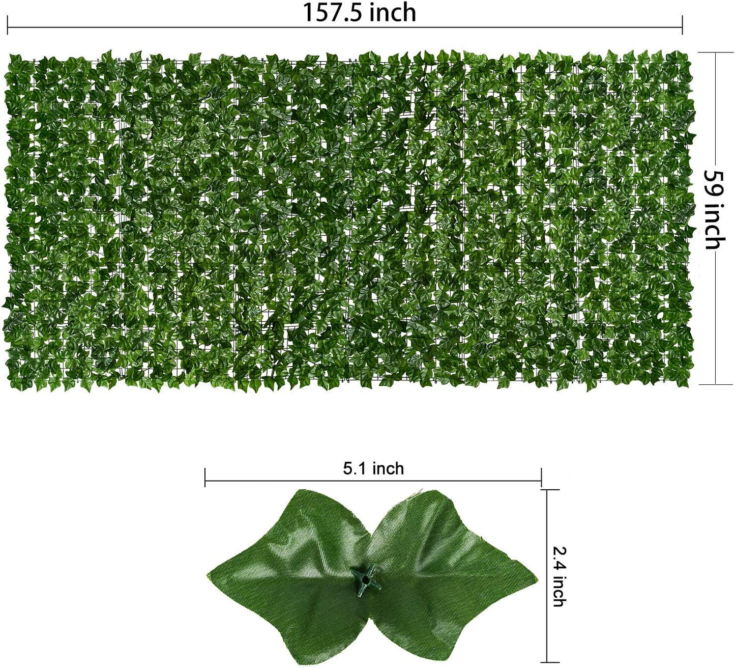 DearHouse Artificial Faux Ivy Hedge Privacy Fence Wall Screen, Leaf and Vine Decoration for Outdoor Garden Home Decor, (157.5 * 59inch)-VerdiqueGarden