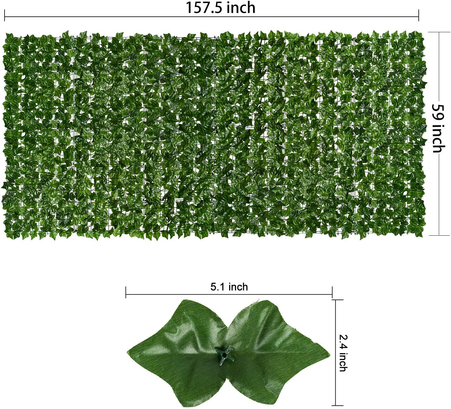 DearHouse Artificial Faux Ivy Hedge Privacy Fence Wall Screen, Leaf and Vine Decoration for Outdoor Garden Home Decor, (157.5 * 59inch)-VerdiqueGarden