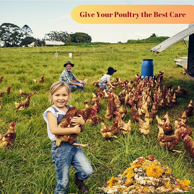 21 oz Chicken Nesting Herbs Flowers - 1.3lb Poultry Blend Herbs 12 Premium Nesting Box Herbs for Chicken Coop Refresher Boost Egg Laying Hens Herb Supplement for Backyard-VerdiqueGarden