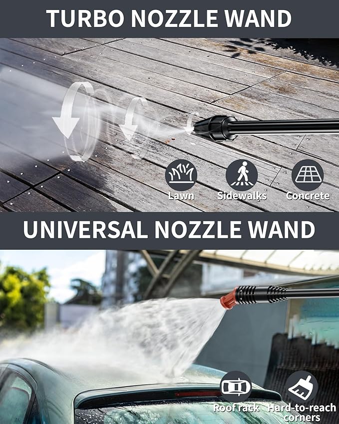 Pressure Washer, Power Washer with 6 Quick Connect Nozzles, Inlet Hose & Filter&Foam Cannon for Cars/Fences/Driveways/Patios/Home Cleaning (Blue)-VerdiqueGarden