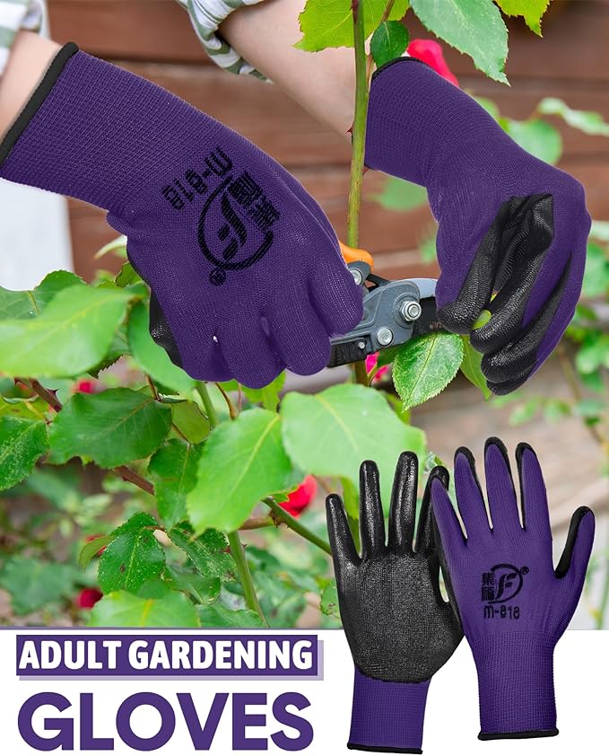 Nuogo 24 Pairs Gardening Gloves for Men Women Rubber Coated Landscaping Work Gloves Safety Work Construction-VerdiqueGarden