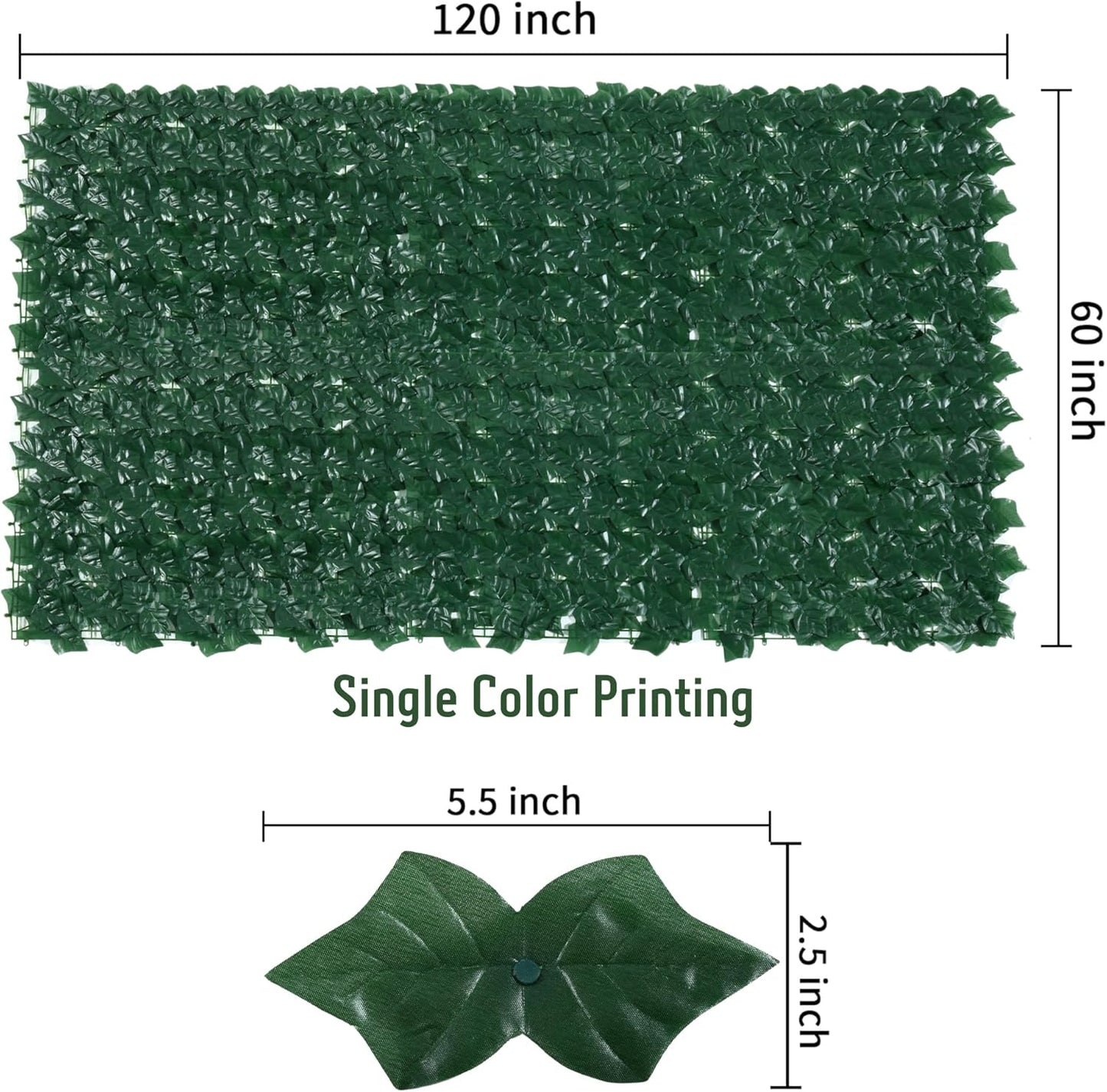 Jinwu Artificial Ivy Privacy Fence Screen (2 Rolls, Total 59x118 inch), Expandable Faux Privacy Fence with 80 pcs Zip Ties, Decoration for Outdoor Garden, Solid-Color Sweet Potato Leaf (Budget)-VerdiqueGarden